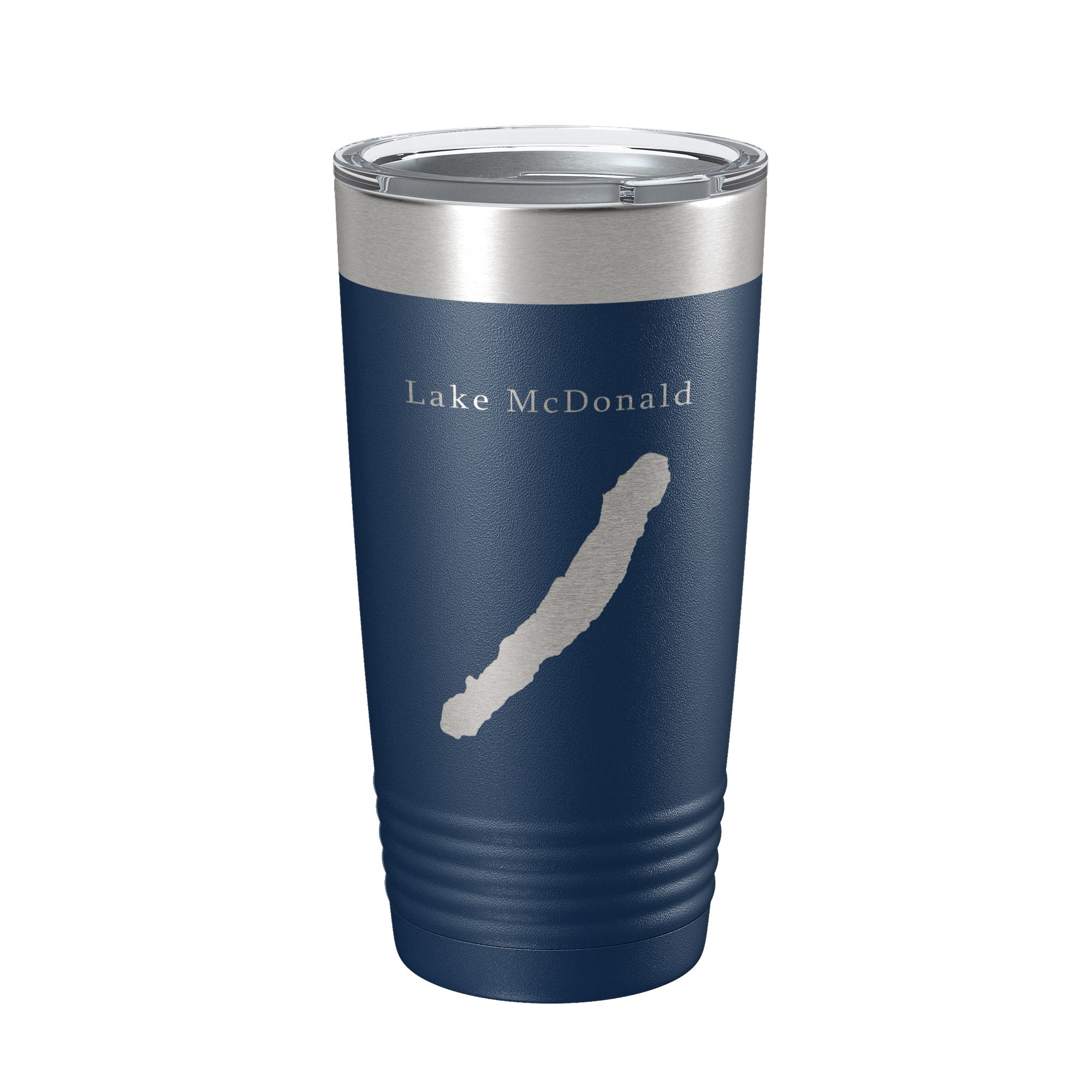 Lake McDonald Map Tumbler Travel Mug Insulated Laser Engraved Coffee Cup Glacier National Park Montana 20 oz