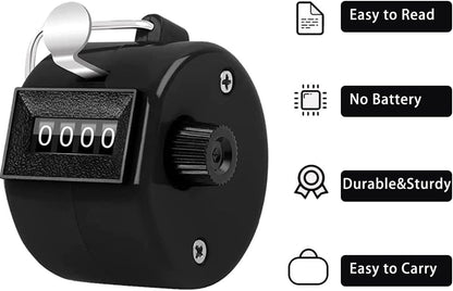 Counter Clicker 4-Digit Number Count, Handheld Mechanical Counters Clickers Pitch Counter for Coaching, Knitting, People, Lap, Fishing, Golf, Toddler & Fidget（6 color You can choice