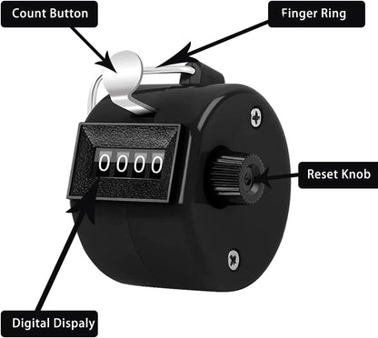 Counter Clicker 4-Digit Number Count, Handheld Mechanical Counters Clickers Pitch Counter for Coaching, Knitting, People, Lap, Fishing, Golf, Toddler & Fidget（6 color You can choice