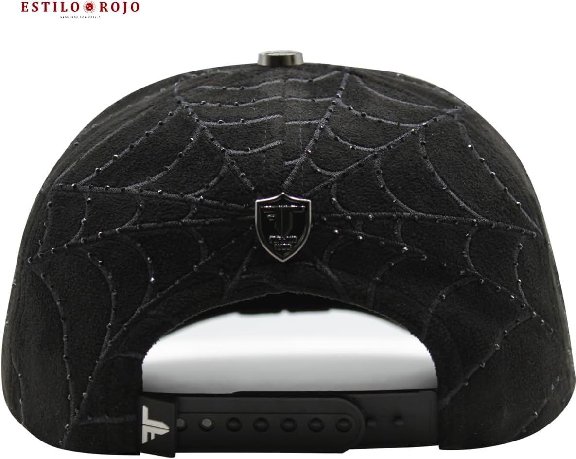 Ferreti Hats FT154 Black Spider Hat for Men & Women - Premium Baseball Snapback Cap, Gorra Negra para Hombre y Mujer
