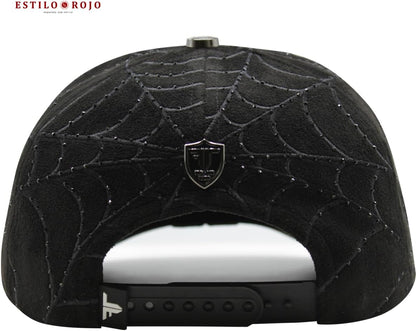 Ferreti Hats FT154 Black Spider Hat for Men & Women - Premium Baseball Snapback Cap, Gorra Negra para Hombre y Mujer