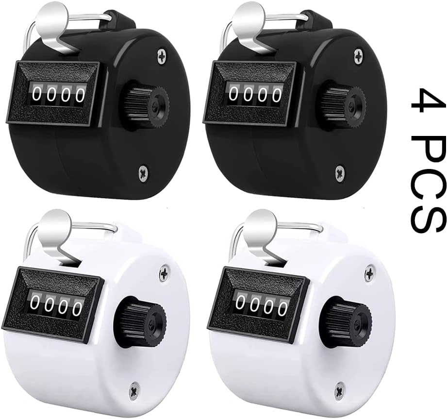 Counter Clicker 4-Digit Number Count, Handheld Mechanical Counters Clickers Pitch Counter for Coaching, Knitting, People, Lap, Fishing, Golf, Toddler & Fidget（6 color You can choice