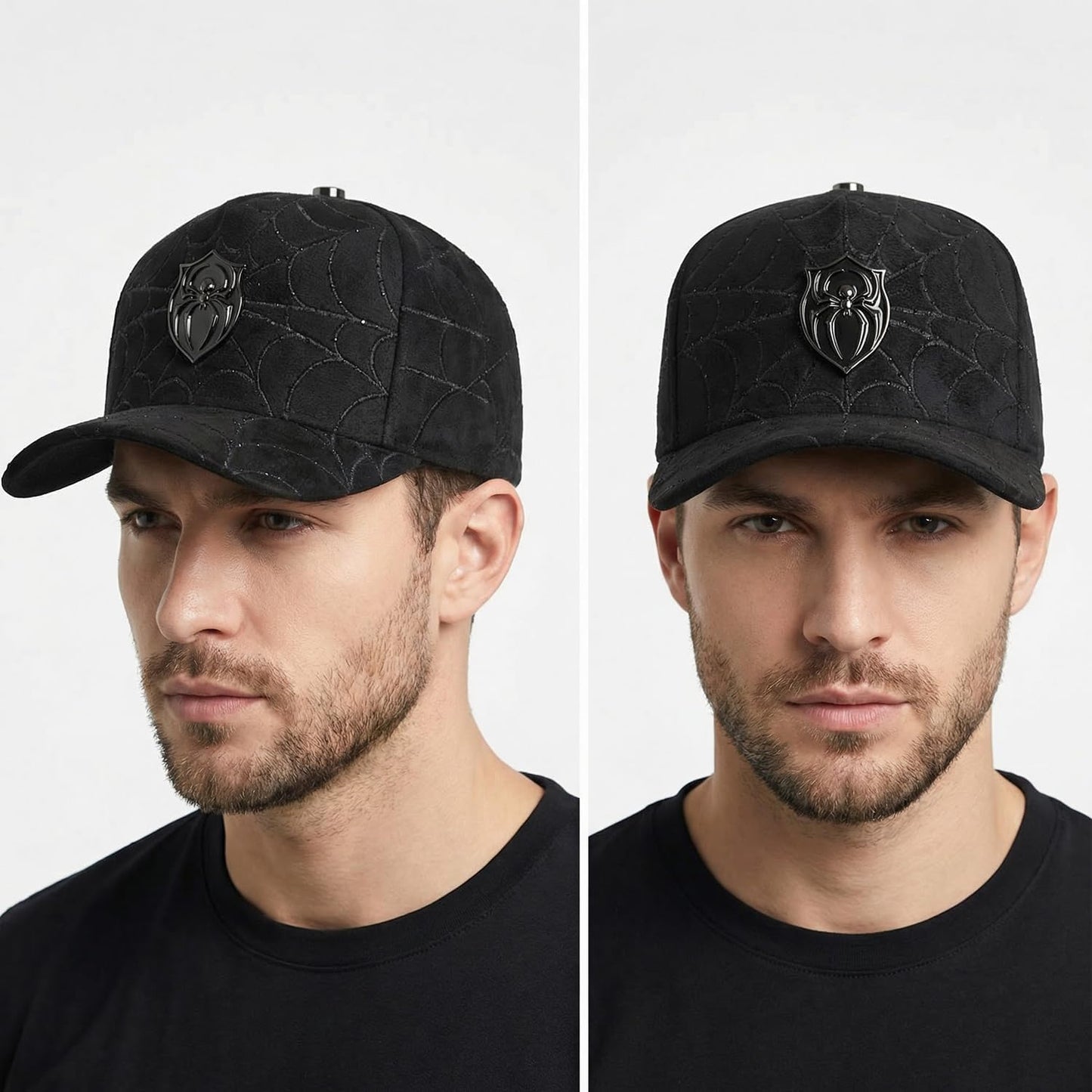 Ferreti Hats FT154 Black Spider Hat for Men & Women - Premium Baseball Snapback Cap, Gorra Negra para Hombre y Mujer