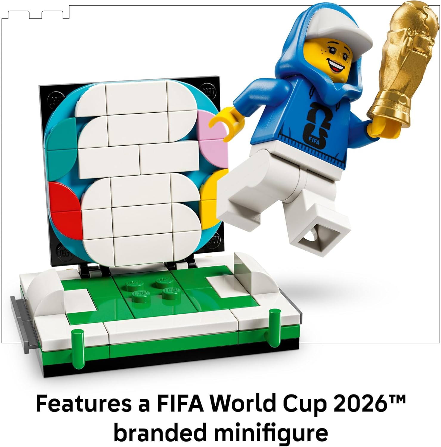LEGO Editions FIFA World Cup Official Trophy Building Set - Kit for Display in Bedroom, Home Office, Book Shelf - Soccer Fans Collectible - W/World Cup 2026 Minifigure - Gift for Father's Day - 43020
