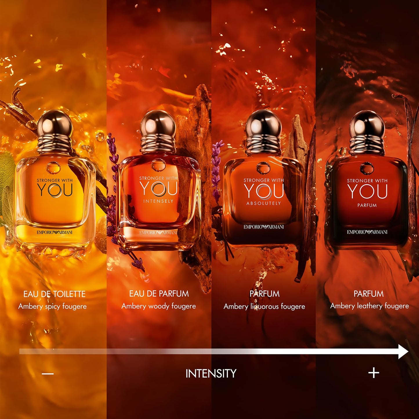 Armani Beauty - Stronger With You Intensely - Cologne for Men - Fougère Ambery Woody Men’s Fragrance - Pink Pepper, Lavender, Vanilla Notes