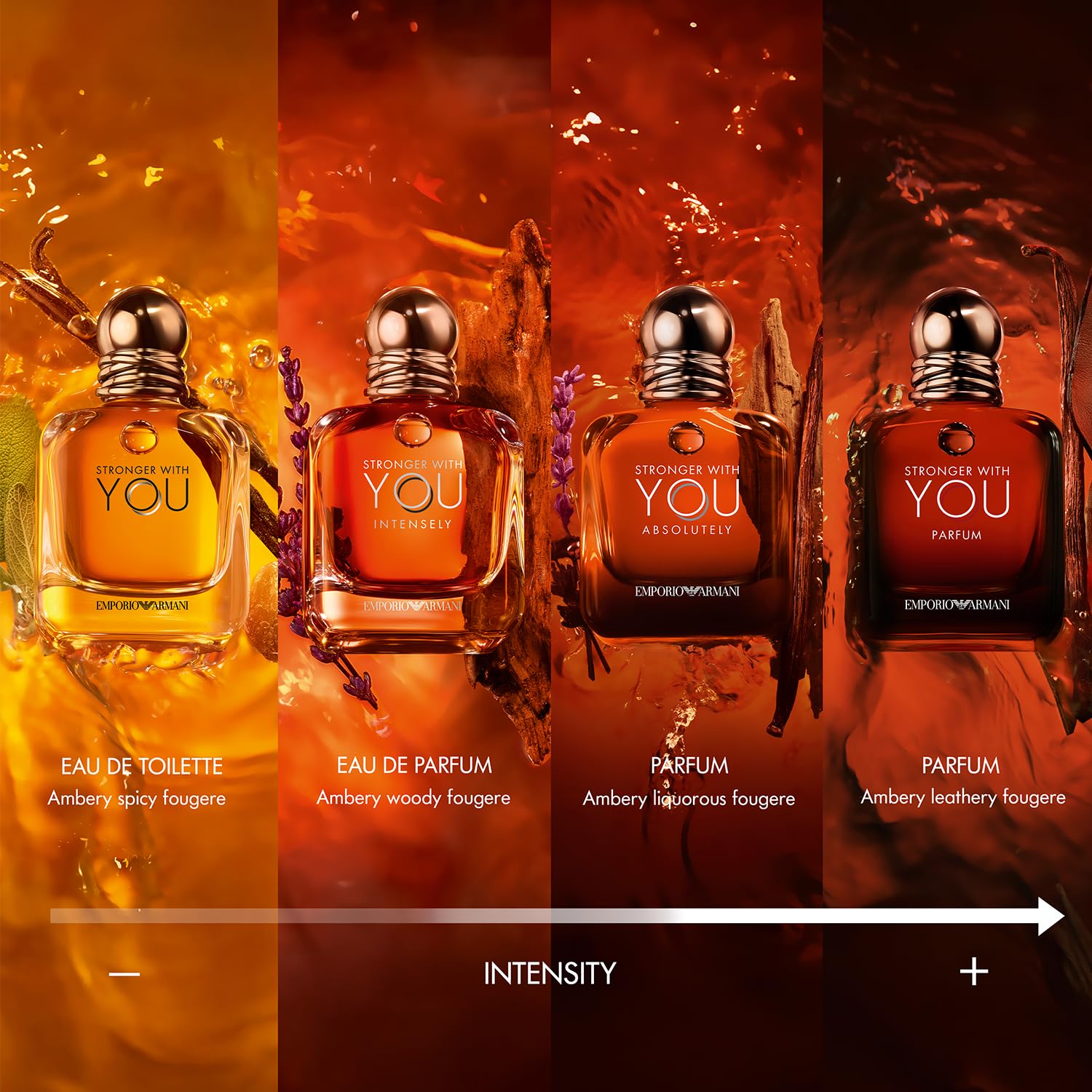 Armani Beauty - Stronger With You Intensely - Cologne for Men - Fougère Ambery Woody Men’s Fragrance - Pink Pepper, Lavender, Vanilla Notes