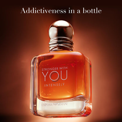 Armani Beauty - Stronger With You Intensely - Cologne for Men - Fougère Ambery Woody Men’s Fragrance - Pink Pepper, Lavender, Vanilla Notes