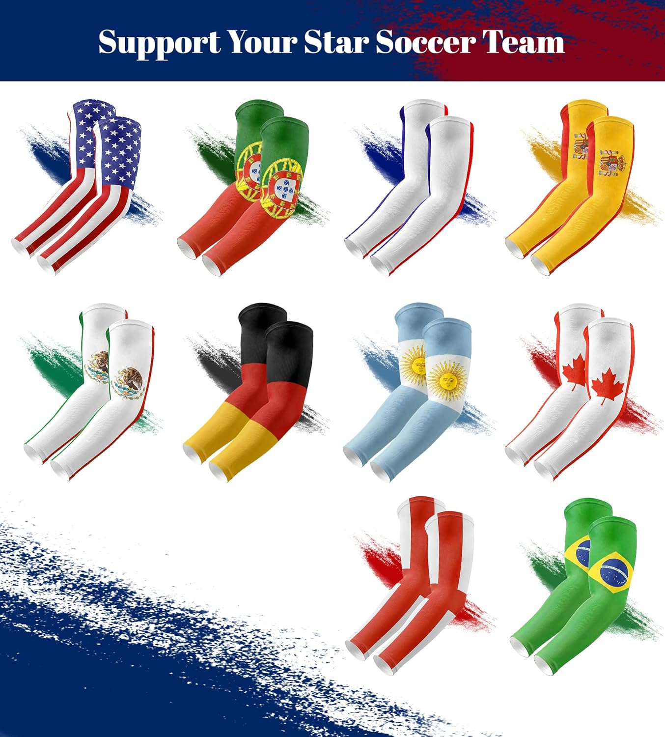 Aegend Arm Sleeves for Men Father's Day, Mundial 2026, American Flag Arm Sleeves for Baseball Football Basketball,2Pairs