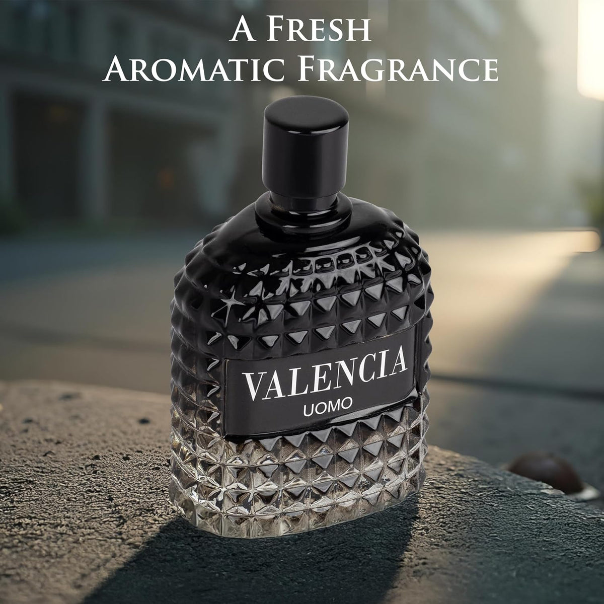 Valencia UOMO for Men Eau De Parfum - Woody Aromatic Fragrance - Floral Twist Blended with a Cool Facet of Mineral Notes & Salt - Edgy yet Masculine Scent - Cologne or Everyday Use - 100ml Bottle