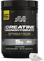 MuscleTech Creatine Monohydrate Powder, Platinum Pure - Unflavored Micronized Creatine for Men & Women - Workout Supplements for Performance, Muscle Recovery & Builder-(80 Servings) Packaging May Vary