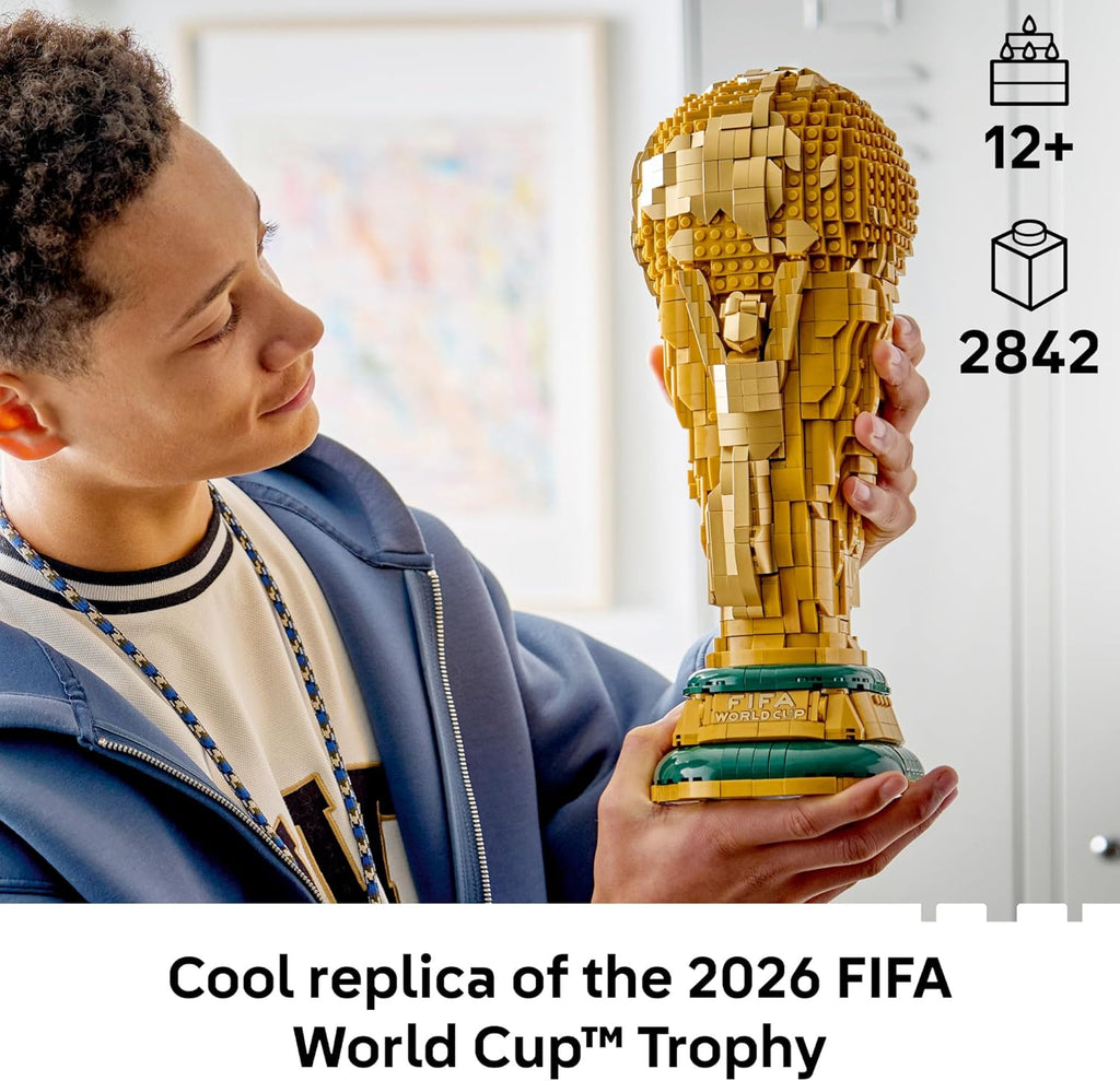 LEGO Editions FIFA World Cup Official Trophy Building Set - Kit for Display in Bedroom, Home Office, Book Shelf - Soccer Fans Collectible - W/World Cup 2026 Minifigure - Gift for Father's Day - 43020